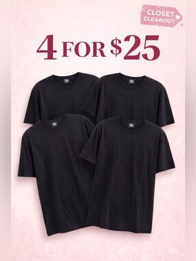 Black XXL 100% Cotton Tee New W/Tags Classic Everyday Essential Bundle Discount